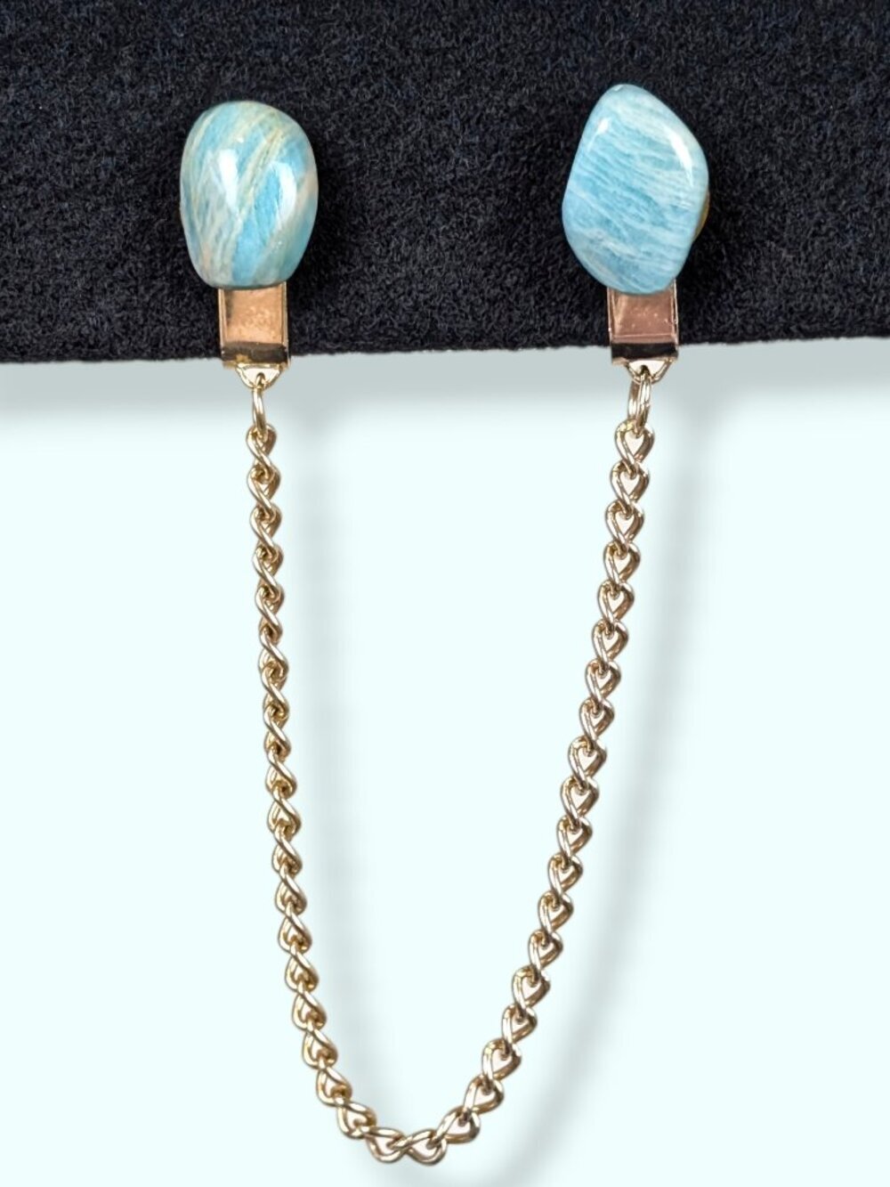V. Amazonite Chain Sweater Clip